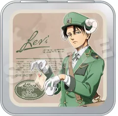 【中古】バッジ・ビンズ リヴァイ(おとどけメェるver.) 描き下ろし コレクション缶ケース 「進撃の巨人」