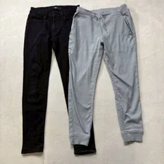 【まとめ売り】2点セット AZUL by moussy アズール A PERFECT DENIM II デニムジーンズ スウェット風 イージージョガーパンツ メンズS