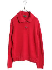 【お得なクーポン配布中!】 00s ラルフローレン ニット セーター レディース L オールド 長袖ニット コットン フック留め 襟付き プルオーバー 無地 ゆったり シンプル