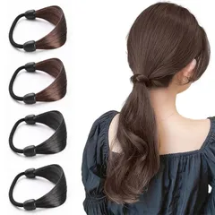 ヘアゴム ヘアアクセ 髪ゴムかつらヘアリング ヘアロープ ヘアゴム シュシュ 高弾性 シンプルな日常スタイル 韓国風 落ちない 持ち運びが簡単で負担にならない ブラック ブラウン