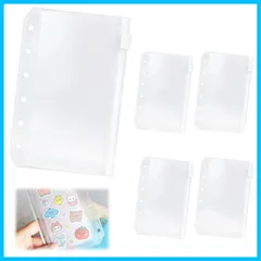 A7 リフィル 5個入り シール帳 リフィル A7 ミニ6穴 バインダー ファスナーポケット システム手帳 リングファイル リフィル PVC バインダーポケット 一目瞭然 多功能 物収納 整理 紛失防止 ジッパー付き 書類整理 長期保存 ケース 持ち運び 学生