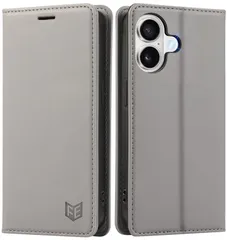 【新着商品】6.1インチ対応グレー スマホケース あいふおん16用 全面保護 携帯カバー アイフォン16 マグネット内蔵スタンド機能付き 耐衝撃TPU素材カード収納 ケース ケース 16手帳 手帳型 iphone16用