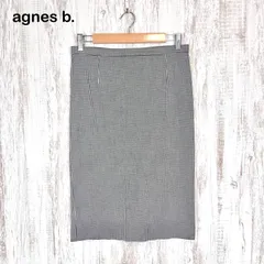 agnes b. アニエスベー バックスリット ギンガムチェック ストレッチ タイトスカート ブラック レディースのサムネイル