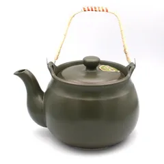 《新品・良品》常滑焼　直火耐熱土瓶　2000ml　モスグリーン　日本製のサムネイル