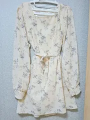 (新品) deily 花柄 ロング丈ワンピース アイボリー