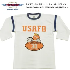 【shop】トイズマッコイ TMC2611 スヌーピー フットボールTシャツ 7分袖 Tシャツ SNOOPY PEANUTS TEE USAFA 30 Toys McCoy オフホワイトのサムネイル