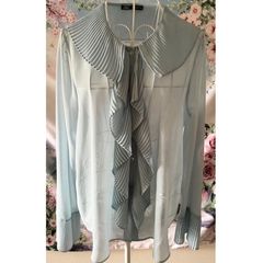 Sale 【ZARA 】水色　ドレープデザインブラウス 春夏秋