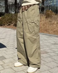 26ss ワイド カーゴ パンツ ブラック/ベージュ XXL (34-36) サイズ 出品