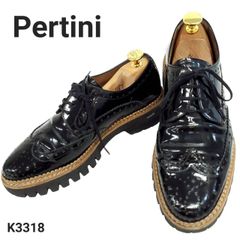 ぺルティニ 美品 本革 レザー ウイングチップ トラックソール EU37