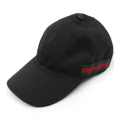 グッチ ウェブストライプ GGキャンバス ベースボールキャップ 200035 ユニセックス ブラック GUCCI【中古】 【アパレル・小物】