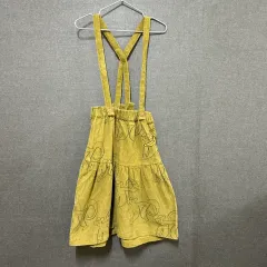 リミテドゥドゥ L 女の子 コーデュロイ サスペンダースカート カーキ