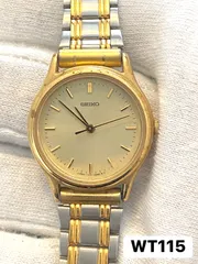【時計】【非稼働品】SEIKO セイコー　4N21-0230 ゴールドカラー×シルバーカラー　クォーツ　アナログ　レディース　腕時計　WT115