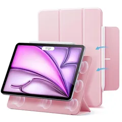 ESR iPad Air 13インチ ケース M4/M3/M2（2026/2025/2024）iPad Pro 12.9 第6/5/4世代（2022/2021/2020）対応 マグネット吸着 三つ折りスタンド スリム設計 Pencil Pro/USB-C対 1