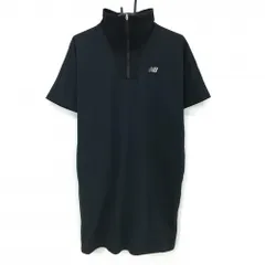 【新品】ニューバランスゴルフ 半袖ハイネックワンピース 黒 ロゴ刺しゅう  レディース 1(M) ゴルフウェア 2025年モデル New Balance