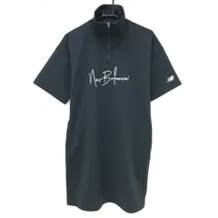 【新品】ニューバランスゴルフ 半袖ハイネックワンピース 黒 ロゴシルバー  レディース 2(L) ゴルフウェア 2025年モデル New Balance