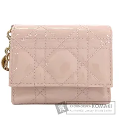 CHRISTIAN DIOR クリスチャンディオール レディディオール ロータス 二つ折り財布（小銭入れあり） パテントレザー レディース [中古]