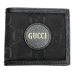 中古】 グッチ 財布 二つ折り 二つ折り財布 ブラック 黒 オフザ