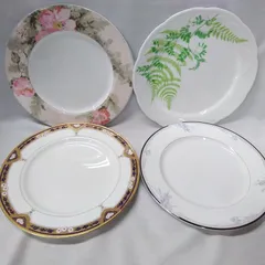☆NARUMI ナルミ プレート 4枚 まとめて 花柄 ボーンチャイナ VINT AGE-BLUE 含みます W099のサムネイル