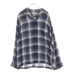 GOLD (ゴールド) RAYON CHECK OPEN SHIRT レーヨン オンブレチェック 長袖オープンカラーシャツ ブルー GL29344のサムネイル