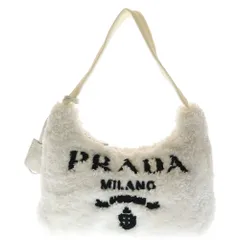PRADA (プラダ) Re-Edition 2000 ハンドバッグ ワンショルダーバッグ ホワイト ファー