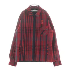 OFF-WHITE (オフホワイト) 19AW PADDED FLANNEL SHIRT パデッド ジップアップフランネルチェックシャツジャケット レッド OMGA061E19E23002のサムネイル