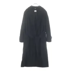 BURBERRY LONDON (バーバリーロンドン) カシミヤ混 ウール チェスター ガウン ロング コート ブラック 8022846