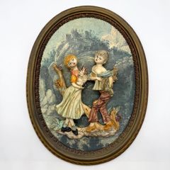 銅製】レリーフ 壁掛け 工房風景 大型アートパネル ヴィンテージ