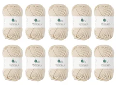 新品 原ウール knitworm 毛糸 10玉セット メランジL 極太タイプ 30g (45m) ウール60％、アクリル40％ (1.ベージュ)