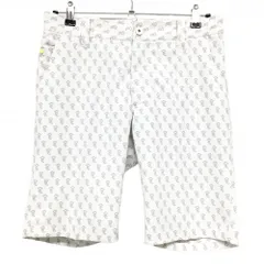 【美品】アンパスィ ハーフパンツ 白×ライトグレー アンパンジー総柄  メンズ M ゴルフウェア and per se