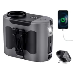 腰掛け扇風機 【2025昇級版&1台6役】 POPERFUN 携帯扇風機 8000mAh大容量 ベルトファン 首掛け/腰掛け/卓上置き/手持ち 超強風 1台多役 5段階風量調節 静音軽量 腰掛けファン Type-C充電 10~40時間動作 小型 SOSライts