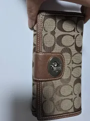 コーチ シグネチャー(cignature) 長財布 ブラウン ターンロック