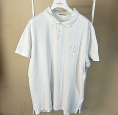 極美品〕モンクレール 刺繍ロゴ ホワイト M ポロシャツ国内正規品