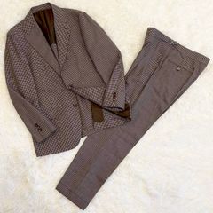 美品 HERMES エルメス ヘリンボーン ジャケット テープ スーツ