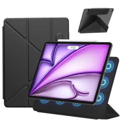 iPad Air 11インチ ケース M2/M3 (2024/2025、第6/7世代)/iPad Air 第5/4世代(2022/2020)/iPad pro 11インチ ケース(2018)専用 横置＆縦置 角度調整可能 三角形スタンド 強力マグネット吸着 P