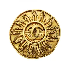 【6jcb0762-k】シャネル ブローチ ヴィンテージ ココマーク シャネルロゴ 丸型 サークル GPメッキ ゴールド【中古】レディース