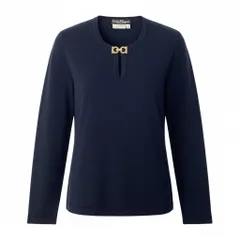 美品 サルヴァトーレ フェラガモ Salvatore Ferragamo ニット セーター 長袖 ガンチーニ トップス レディース M 紺 Salvatore Ferragamo - 美品 サルヴァトーレ フェラガモ Salvatore