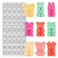 シリコンモールド 動物形 レジン型 ソフトモールド クマ ウサギなど かわいい おしゃれ シンプル 便利 再利用可能 繰り返し使用 多用途 樹脂粘土 装飾 DIY手作 手芸用品 母の日 ウェディング 結婚式 (動物形) 1
