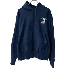 メキシコ製 Champion REVERSE WEAVE ロゴスウェット パーカー L ネイビー チャンピオン プルオーバー リバースウィーブ 秋物 a804-5034