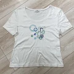 Courreges クレージュ ロゴ Tシャツ ホワイト 白 コットン混 レディース 40 半袖 Y2K 平成 Archive