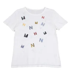 マドモアゼルノンノンMademoiselle NON NON コットンMNパッチスパンコール刺繍デザインTシャツ 白他40Lのサムネイル