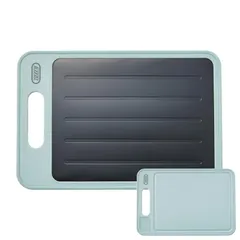 【新品】 【Toffy/トフィー】 解凍プレート付きカッティングボード K-KU24 スピード解凍 まな板 2WAY 冷凍食材 粗熱取り 薬味おろし付き 抗菌仕様 K-KU24 ペールアクア 長さ31 x 幅21 cm 1のサムネイル