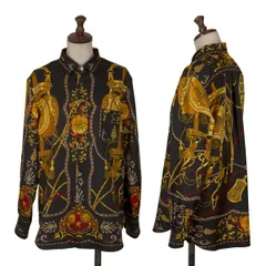 ジュンヤワタナベJUNYA WATANABE スカーフプリントブラウス 黒他Mのサムネイル