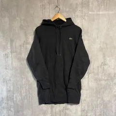 ラコステライブ LACOSTE L!VE プルオーバー パーカー 36 S ブラック 黒 ワンポイント ロゴ 刺繍 ワニ チュニック丈 ロング丈 スウェット フーディー レディース 希少 デザイン 古着 ストリート 美シルエット 00s y2kのサムネイル