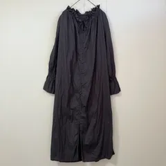 LOWRYS FARM ローリーズファーム ワンピース サイズF シャツワンピース 羽織り フリル ダークグレー　　　　T-166