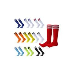 [Moerstar] サッカーソックス 選べる10色 ソックス 子供 大人用 ハイソックス ニーハイ 靴下 リブ編み ラインソックス キッズ ジュニア 小学生 チーム衣装 運動会 ダンス発表会 目立つ 蛍光色 ネオンカラー (JP, 数字サイズ, 17.0 1