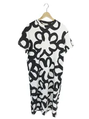 マリメッコ marimekko RC0328 ワンピース シャツ ロング 半袖 花柄 総柄 ホワイト サイズS QQQ