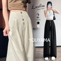 ワイドパンツ パンツ リネン レディース 夏 涼しい きれいめ ブラック イージーパンツ ポケット付き リネン 接触冷感 wh082