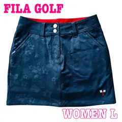 FILA GOLF フィラゴルフ インナー付 ロゴ刺繍 花柄総柄 ストレッチ ゴルフスカート L