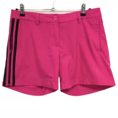 アディダス ショートパンツ ピンク×黒 サイド3ライン レディース OT ゴルフウェア adidas