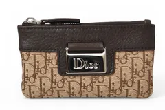 クリスチャンディオール キーポーチ/コインケース Christian Dior ストリートシック ベージュ/ブラウン【中古】